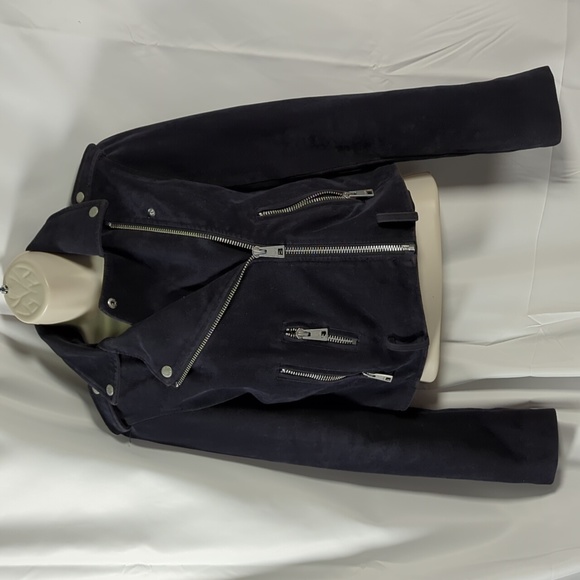 Levi's black Suede cropped Moto jacket size XS - Picture 11 of 11